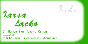 karsa lacko business card
